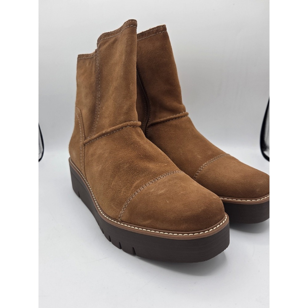 Naturlizer Brown Leather Upper Womens Size 11W Zipper Booties